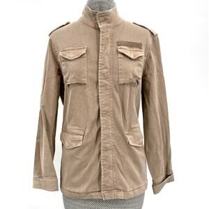 Anine Bing Army Cargo Jacket Khaki Sand Neutral Tan Grunge Edgy Fierce Size S